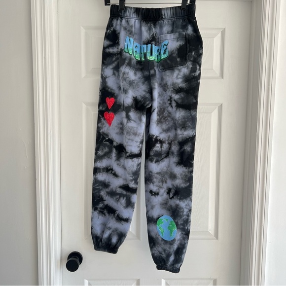 CONEY ISLAND PICNIC Nature Grey Black Graphic Tie Dye Sweatpants S - Picture 14 of 14